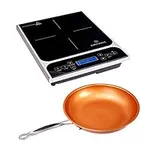 ChefWave 1800W Portable Induction Cooktop Burner, Single Burner Electric Cooktop with Digital Touch Sensor, Smart Induction Burner Compatible with Induction Cookware, Comes with Copper Frying Pan 10"