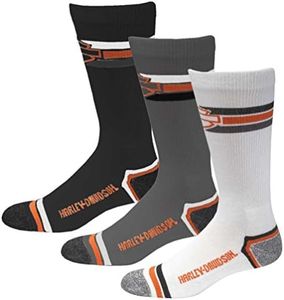 Harley-Davidson Wolverine Men's 3 Pack Retro Rider Wicking Socks D99218870-990, Multi-colored, Large