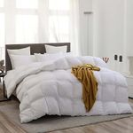 Goose Down Comforter 100% Egyptian Cotton 750+ Fill Power Insert King Comforter 1200 Thread Count Baffle Box Stitched Down Proof Duvet Comforter with Corner Tabs for All Seasons, White 106x90Inches