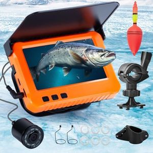 4.3 inch Fish Finder Underwater Fishing Camera, Infrared Night Vision, Wide Angle, IP65 Waterproof, with 4.3 Inch IPS Display, for Ice, River and Boat