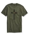 ADRO Men's God Printed Cotton T-Shirt | RNR-M-GOD-OL-4XL Olive Green