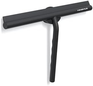 Minismus Shower Squeegee for with Magnetic Hook - Silicone Window Wiper - Shower Squeegee for Glass Doors - Glass Squeegee Bathroom Shower - Window Squeege (33 cm, Black)