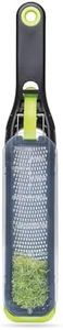 Dreamfarm Ozest Self-Cleaning POP-Button Zester for Fine, Fluffy Citrus Zest, Cheese, Nut, & Spices with Non-Slip Silicone Foot - 1mm Zester, Black/Green