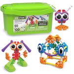 Kid K'NEX | Budding Builders Set 50 Model | Kids Craft Set with 100 Pieces, Educational ,Fun Building Toys for Boys and Girls, Construction Toys for Ages 3+ | Basic Fun 85618