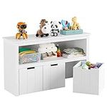 FOTOSOK Toy Storage Cabinet with 3 