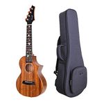 Enya EUC-M6 Cutaway Concert Ukulele 23 Inch All Solid Mahogany with Beautiful Inlay and Gloss Finish