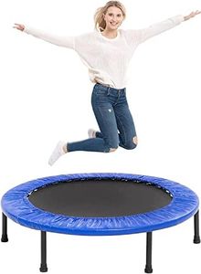 REZNOR Portable 48 inch Trampoline Heavy Mould Finish with Safety Pad Best Gift for Birthday Kids-Babies-Children Indoor/Outdoor Play, Weight Capacity 220lbs