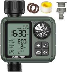 XinFuture 1 Outlet Sprinkler Timer, Water Timer,Programmable Garden Hose Timer with Rain Delay,Auto/Manual Irrigation System for Garden,Waterproof Sprinkler Controller