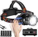 INECOKS Headlamp Rechargeable, 3000LM Super Bright Head Lamp for Adults