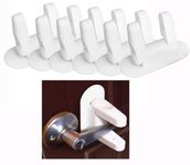 Eco Shopee SHOPPING SIMPLIFIED Door Lever Child Lock Non-Toxic Easy Installation and Versatile Safety Solution for Every Room Secure Your Home with Ease (BSL 2104, White) (Pack of 6)