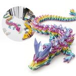 24 ”Large 3D Dragon,Flexible Articulated Dragon,Crystal Dragon Toy, 3D Printed Gift for Festival ，Home Decoration, Executive Desk Decorations