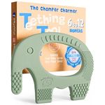 Teething Toy Babies 6-12 Months - Baby Elefun 5x Pain Relief Toddler Teether - No More Ouch for Mom Anti Bite Trainer Nurtures Grasping, Passing, Hand Eye Coordination, Silicone Baby Teething Toy Ring