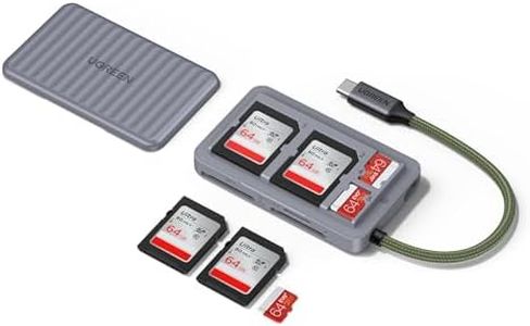 UGREEN SD Card Reader 3-Slot (2*SD+TF) with 4 Card Storage Case(2*SD+2*TF), USB C 5Gbps Memory Card Reader OTG for Photography/Office, Compatible with iOS/Android/Windows/macOS