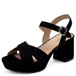 Aerosoles Women's Dressy Heeled Sandal, Black Suede, 8