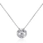 Patelai Soccer Charm Necklace Engraved Football Pendant Necklace Rhinestone Chain Necklace for Women Men Sportsman(Soccer,Silver)