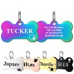 YEHANTI Pet Tags for Dogs Cats, Dog Tag Personalized Engraving Pet ID Tags, Stainless Steel Custom Name Tag for Dog and Cat, Dog Tags Engraved for Pets with Various Cute and Beautiful Icons, Bone