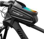 Bike Frame Bag, Waterproof Bike Pouch Bag, Cycling Front Top Tube Touchscreen Sun Visor Storage Bag for iPhone 11 /Samsung up to 7 Inch