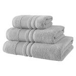 Lions Bamboo Towels - Premium Bath Towels Set of 2 (70x120cm) - 60% Bamboo 40% Cotton Extra Large Bath Towels, Highly Absorbent Quick Drying Soft Feel Daily Use Bathroom Towels, Silver