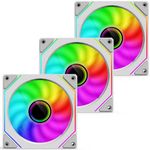 ARGB Fans 120mm PWM Fans 3PACK PC RGB Fans, RW120 PWM RGB Fans with 12V 4PIN pwm and 5V-3PIN ARGB Plug, Infinity MirrorARGB Addressable Lighting - Slient Computer Fans for PC Cooler and Case (White)