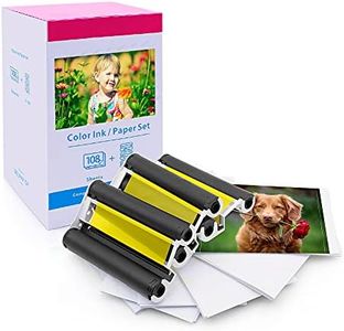 Compatible Canon Selphy CP1300 CP1500 Ink and Paper KP-108IN KP108 3 Color Ink Cartridges and 108 Sheets 4x6 Photo Paper Glossy for Canon Selphy CP1200, CP1000, CP910, CP900 Compact Photo Printers