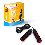 RUBEX Jump Rope with Non-Slip Memory Foam Handles - for Gym Workout, Crossfit, Boxing, Speed and Losing Weight Exercise Fitness, Easy Level Adjustable Skipping Rope for Men, Kids, Women - Solid PVC