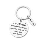 Coach Gift Appreciation Sport Keychain for Basketball Football Baseball Swimming Soccer Gymnastics Retirement Birthday Coaches Men Women from Boys Girls Cheer Key Ring