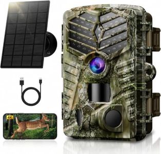 Solareye Trail Camera WiFi - Solar Powered 4K 64MP Game Cameras with Night Vision Motion Activated Waterproof with 32GB Micro SD Card, IP66 120° Detection Angle 0.2s Trigger 940nm No Glow LED Wildlife