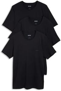 BOSS Men's 3-Pack Crew Neck Cotton Jersey T-Shirts, Dark Soil Black, X-Large