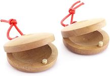 TIGER CAS14-NT Wooden Castanets - Finger Clackers Clappers - Two pairs (4 shells)