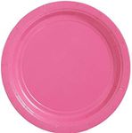 Bright Pink Round Paper Plates - 6.75" (50 Pc) - Sturdy & Eco-Friendly Party Essentials - Perfect for Celebrations & Events