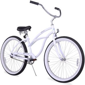 Firmstrong Urban Women's Beach Cruiser Bike, Single Speed Bicycle, 26 Inch Wheels, Aluminum, White