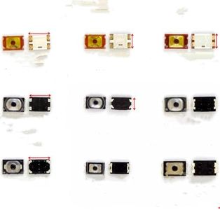 Hailue 45Pcs Tactile Push Button Switch Kit.9Types Micro Momentary Tact Power On/Off,PCB Volume Control, Micro Switch,Repair/Replacement Buttons for Headphones,SMD Push Button SwitchAssortment Kit.
