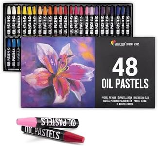 Zenacolor Oil Pastels for Artists (Set of 48) - pastel oil pastels for kids - High-Pigment Water-Resistant Oil Pastel Colors - Soft Texture, No Residue - Art Supplies for Artists