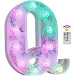 Unicorn Light Up Letters, LED Letter Lights 18 Color Changing Diamond Alphabet Sign Unicorn Gifts for Girls Women Party Birthday Decorations Remote Night Light Christmas Valentine Wall Table Decor - Q