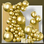 PartyWoo Metallic Gold Balloons, 14