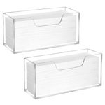 2Pack Acrylic Paper Towel Holder Countertop, Disposable Napkin Dispenser for Table, Clear Guest Napkins Holder for Bathroom, Kitchen, Home, Restaurant, Hotel, Z-fold, C-fold, MultiFold Trifold