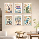 kotart Modern Art Digital Painting for Wall Decoration - Natutre Inspired Wall Art Prints for Living Room Bedroom Office Room Decor (13X17 INCH, C) Pack of 6