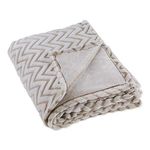 DII Plush Throw Collection Chevron, 50x60, Stone