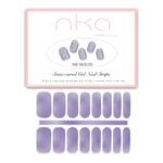 NKA Semi Cured Gel Nail Polish Strip-16 Extra Long Double Ended Nail Wraps-UV Lamp curing Nail Stickers-LILAC