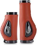 Silicone PU Leather Bicycle Handlebar Grips Sleeve Silicone Meat Ball Shock Grips Absorption Comfortable Mountain Bike Grips for Modified Mountain Bike (Brown)