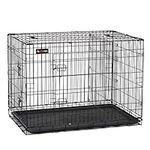 Feandrea Dog Crate, 42.1-Inch Foldable Dog Kennel with 2 Doors, Adjustable Divider Panel, Removable Tray, Metal Dog Cage, XL, Black UPPD42BK