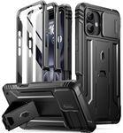 Poetic Revolution Case for iPhone 16 Plus 6.7 inch, [Slide Camera Cover], Full-Body Military Grade Rugged Shockproof Cover with Kickstand and Built-in-Screen Protector, Black