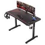 EUREKA ERGONOMIC Gaming Desk 47" Home Office Computer Desk, New Polygon Legs Design, Captain Series (47 Inch, Black, Metal)