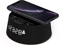 Philips Alarm Clock PR702/12 Digital Alarm Clock (Bluetooth, Wireless Qi Charging Pad, Sleep Timer, Alarm Function, USB Charging Port) Black