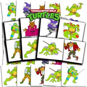 Teenage Mutant Ninja Turtles Tattoos Party Favors Bundle ~ 70+ Perforated Individual 2" x 2" TMNT Temporary Tattoos for Kids Boys Girls (Ninja Turtles Party Supplies MADE IN USA)