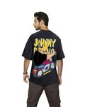 Bewakoof Official Cartoon Network Merchandise Men's Graphic Printed Oversized T-Shirt_608717_Black_S