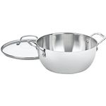 CUISINART Glass, Stainless Steel, Aluminium Multi-purpose Pot With Cover, 5.5 Quart (Stainless Steel)