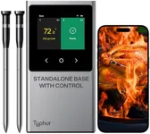 Typhur Sync Pro WiFi Wireless Meat Thermometer, 2 Thin Probes, Smart Base, LCD Display, Unlimited Range, Bluetooth 5.4, Improved Stability, NIST-Certified Accuracy, BBQ, Grill, Smoker, Oven, Kitchen