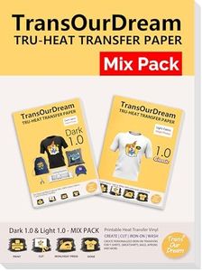 TransOurDream Tru-Heat Transfer Paper for Dark and Light T Shirts (10+10+2 Sheets, 8.5x11, Mix Pack) Printable Heat Transfer Vinyl for Fabrics Iron on Transfers for Inkjet Printer (D1L1)