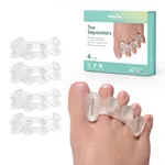 Welnove Toe Separators to Correct Bunion - Toe Spacers for Women Men, Relieve Feet Pain, Foot Alignment, Adjustable Toe Straighteners for Hammertoes (2 Pairs with Gift Box)